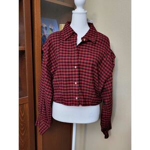 Buffalo David Bitton Red Flannel Crop Top